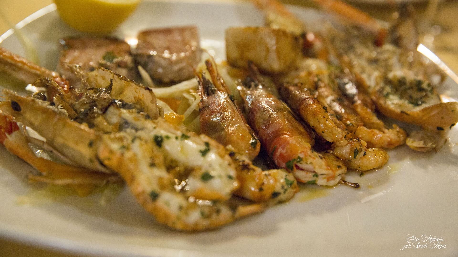 Grigliata di pesce e crostacei