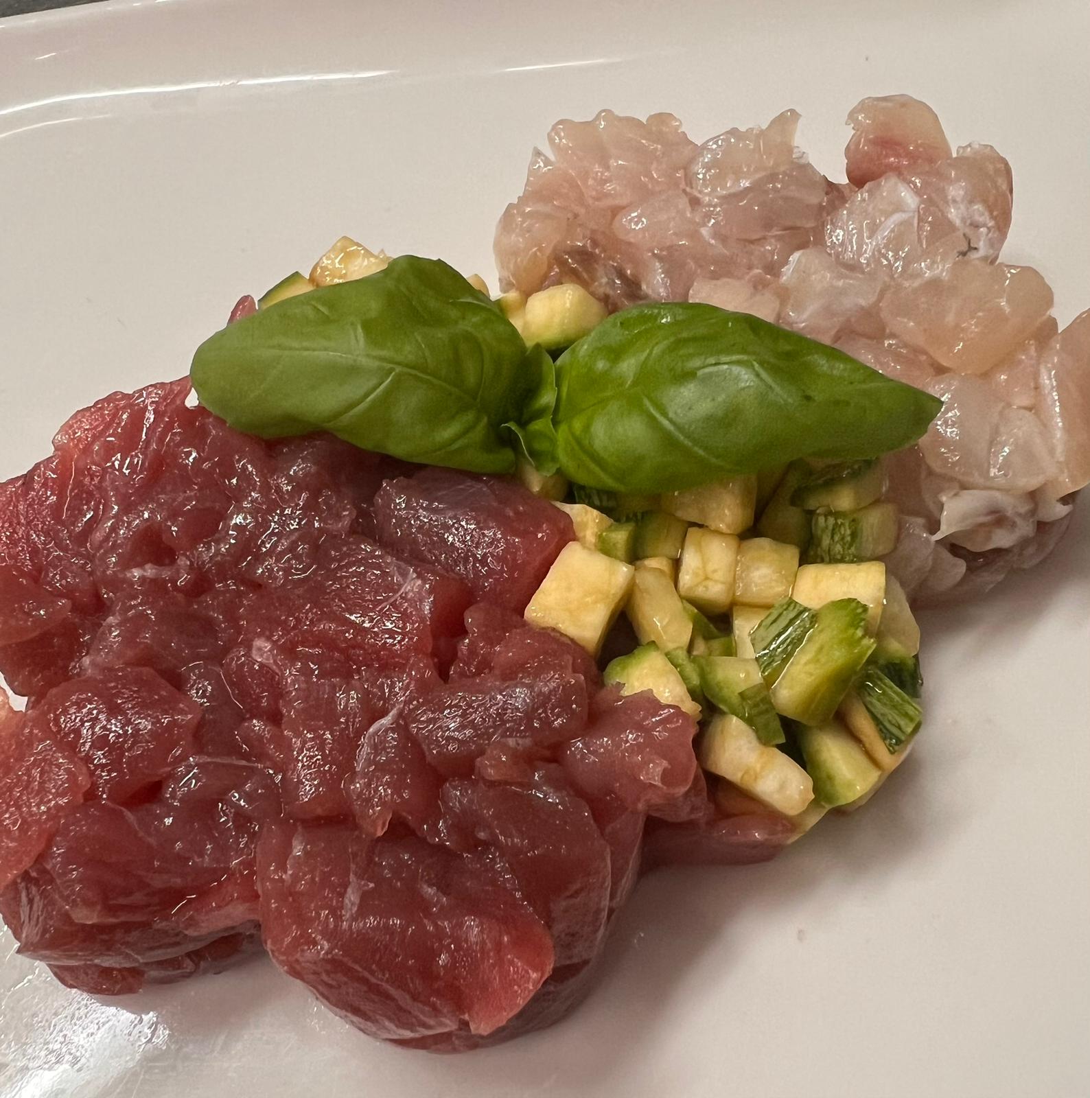 Tartare di tonno e ombrina